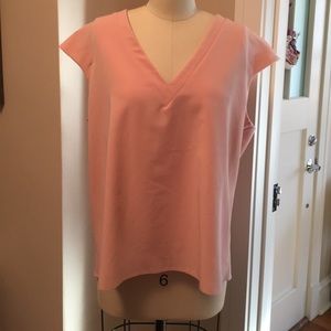 Asos v neck peach pink structured top.